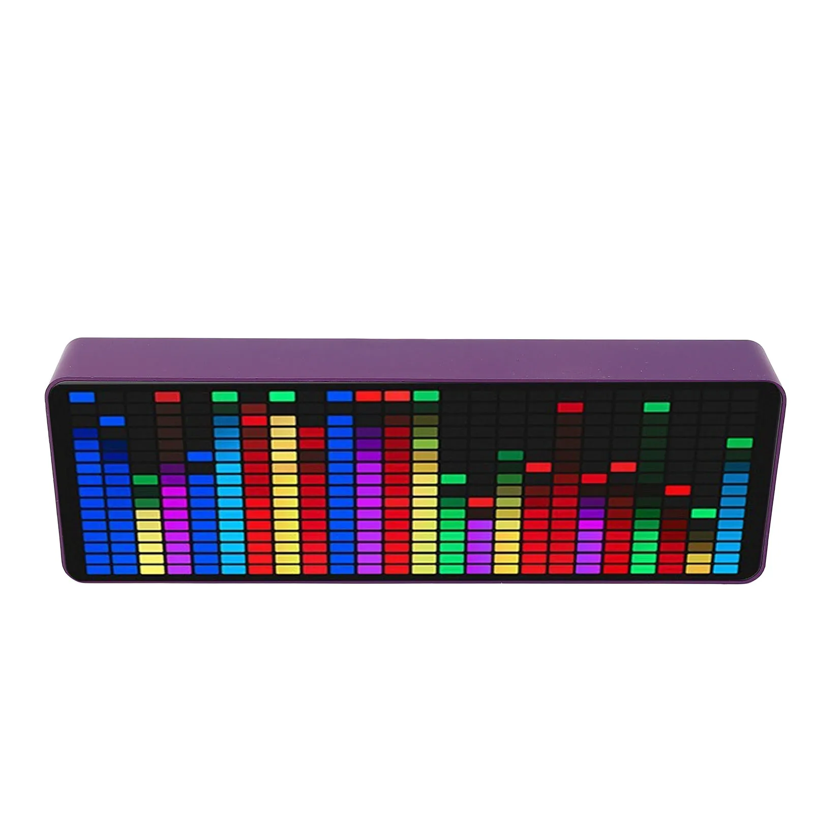 Music Spectrum Display 384 LED 1624 Segment Rhythm Light Level Voice Sensor Pickup Analyzer with Clock 20 Dynamic 7 Color