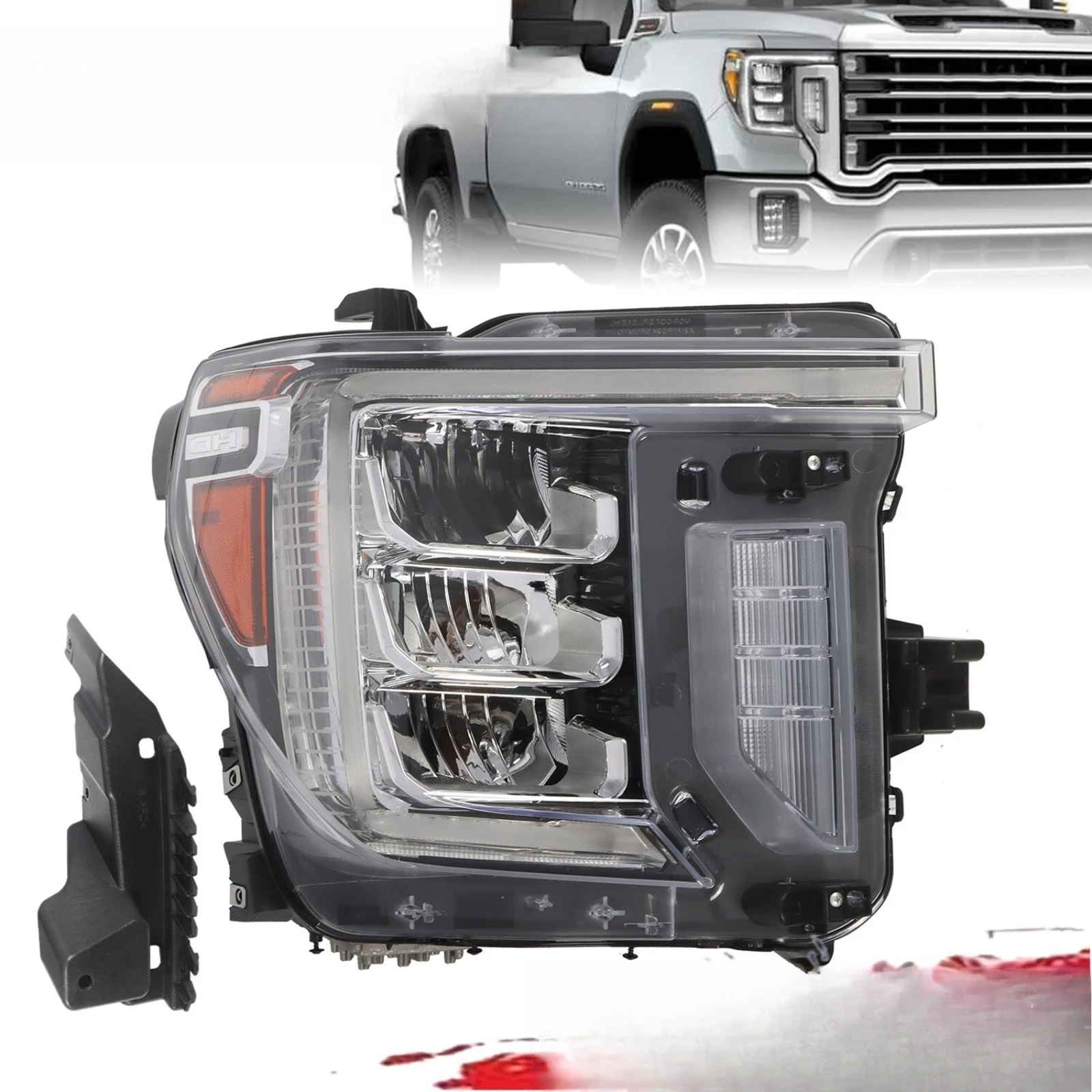 

For 2020-2023 GMC Sierra 2500 HD w/LED Signal Lamp Right Side Full LED Headlight