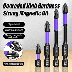 New 6pcs Magnetic Batch Head Impact Strong Cross PH2 High Hardness Screwdriver Set Anti Non-slip WaterProof Bits Set