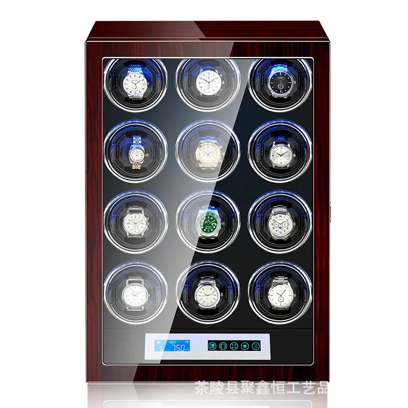 High-end watch winding box watch shaker touch screen led light watch winding box display case storage box