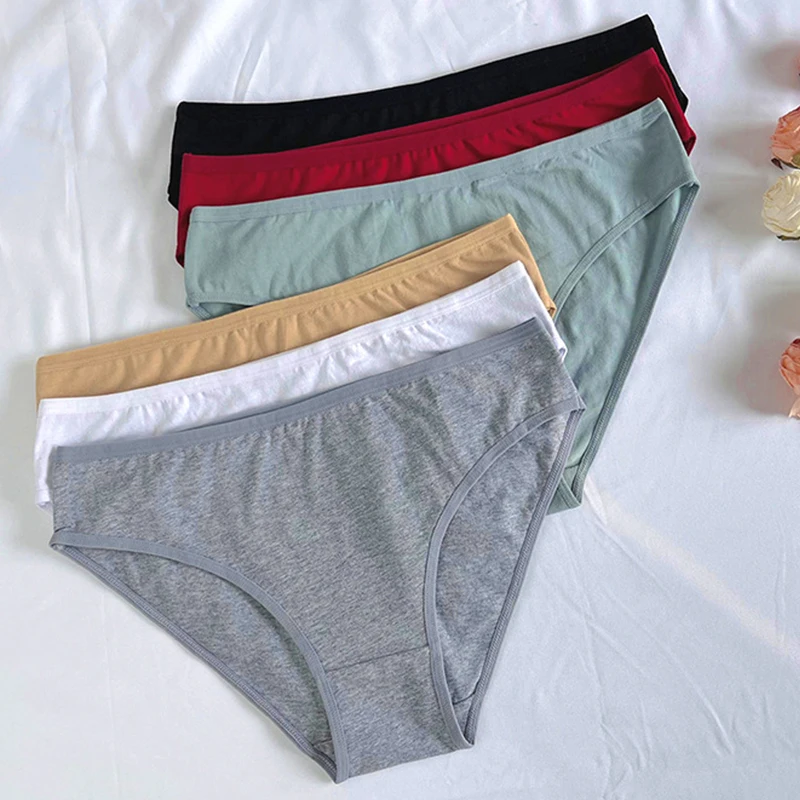 

1pcs Womens Pure Cotton Briefs Girls Mid Waisted Sexy Underwear Females Plus Size Panties Shorts Underpant Lady Intimate Pantys