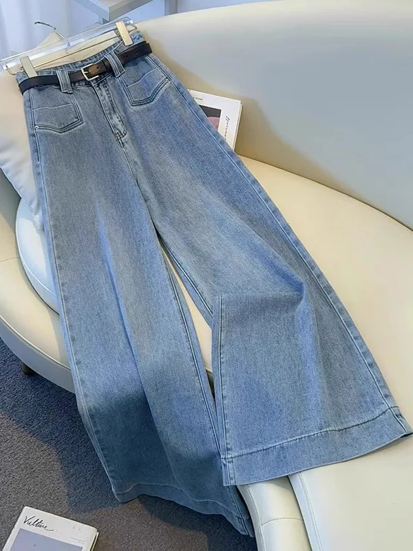 

Loose Wide Leg Jeans Women's High Waist Straight Cut Lightweight A-Line Spring Autumn New Sle Comfortable Loose Feeling