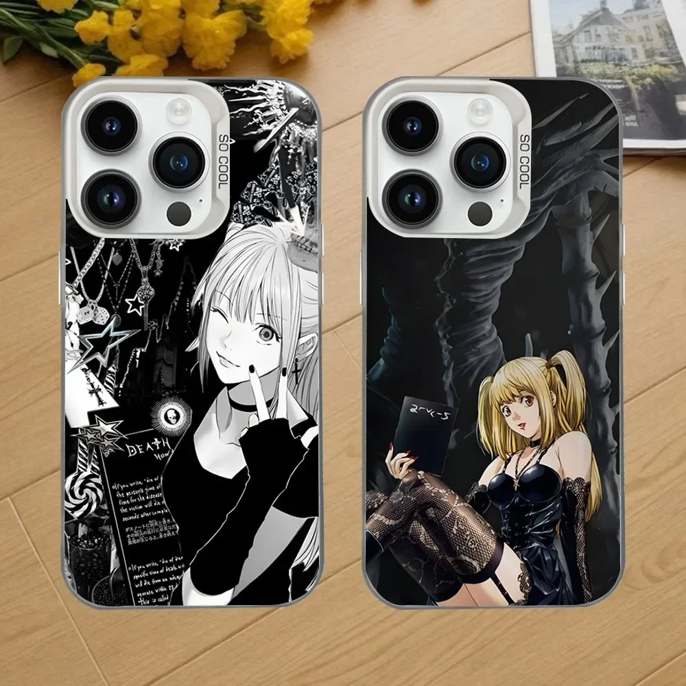 

Misa anime D-Death N-Note Phone Case For iPhone 16,15,14,13,12,11,Mini,Pro,SE,MAX White Matte Shockproof Cover