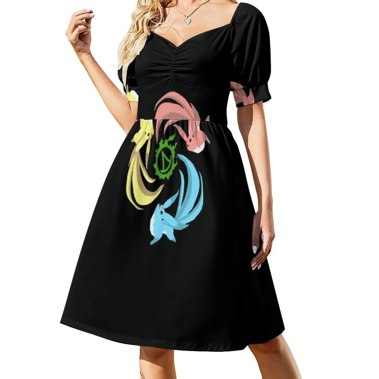 Ffxiv Summoner-Carbuncles Платье в корейском стиле для женщин Элегантное повседневное платье для вечеринки или повседневной носки Final Fantasy Xiv Ffxiv