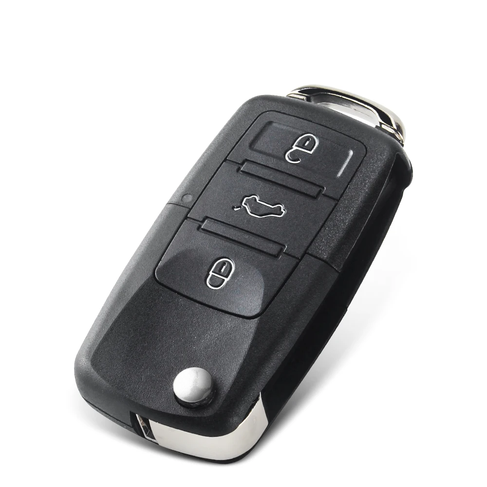 KEYYOU-carcasa plegable para llave de coche, carcasa sin cuchilla para Volkswagen, VW, Passat, Polo, Golf, Touran, Bora, Ibiza, León, Octavia,