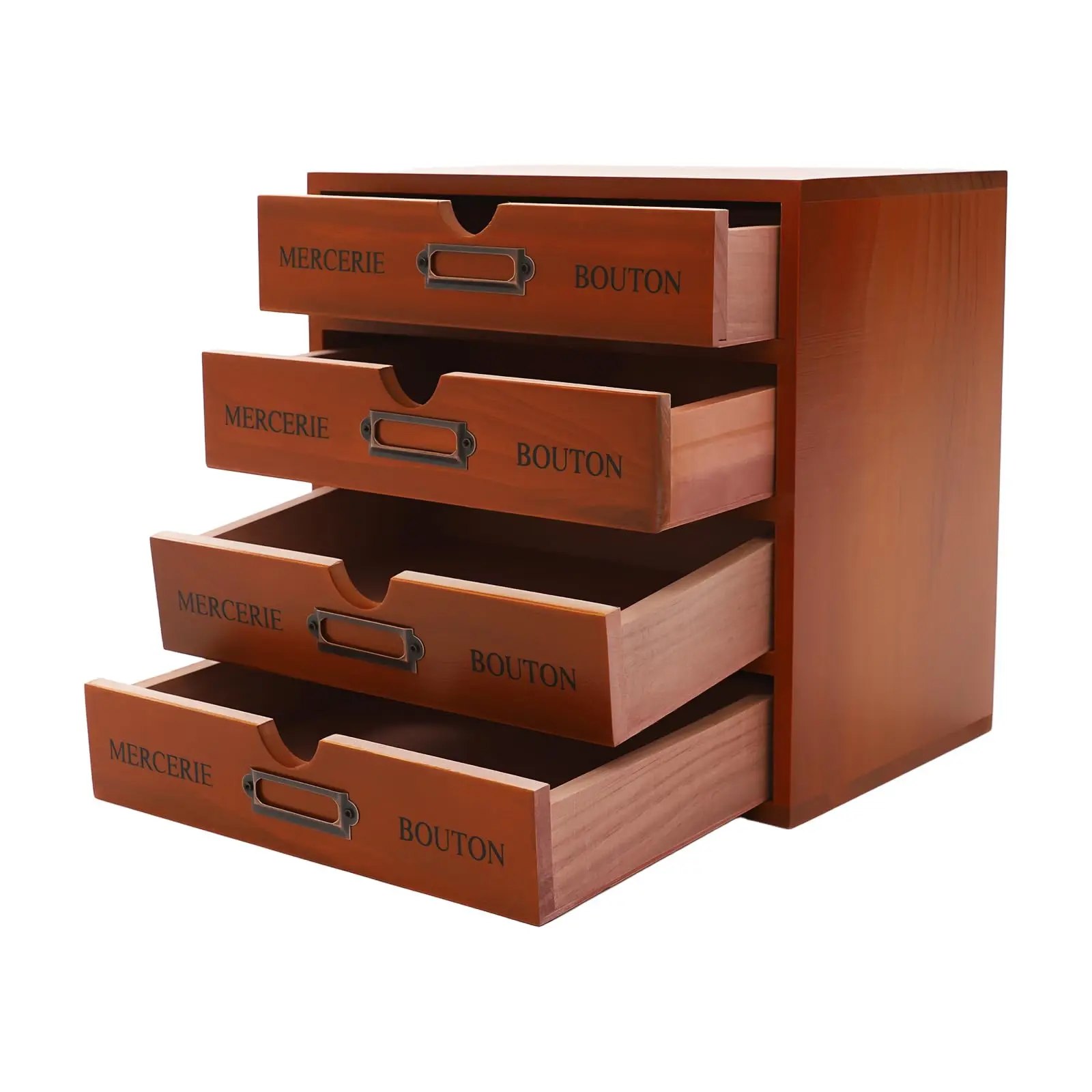 

Vintage Drawer Wooden Desk Organizer, 16-Drawer Gift Storage Case Organizer Stand, Iron Label Holders, Brown, for Store Cosmetic