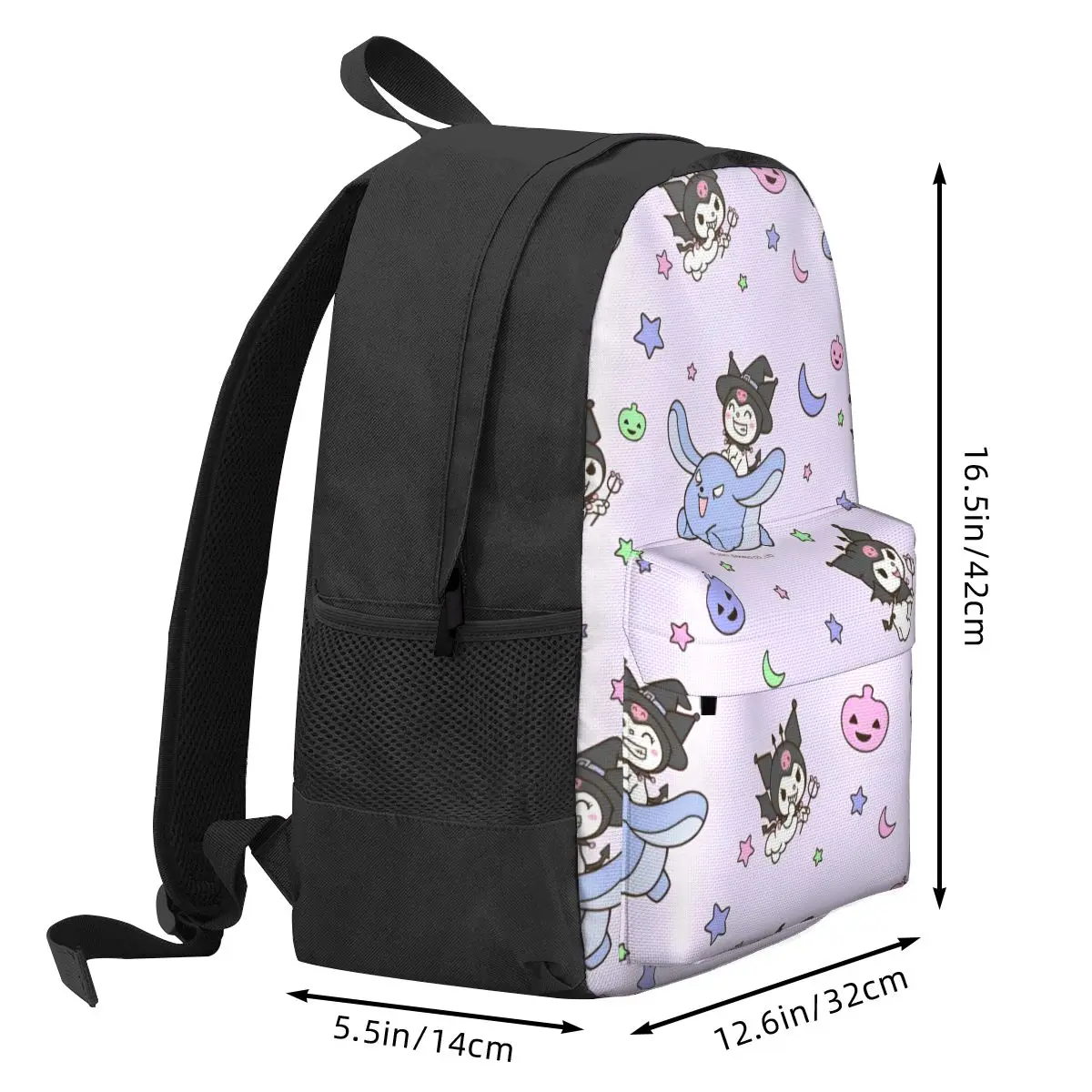 Mochila de dibujos animados Kawaii Black Rabbit para mujer, Bolsa Escolar clásica para niños, Mochila para computadora, Mochila impermeable para adolescentes