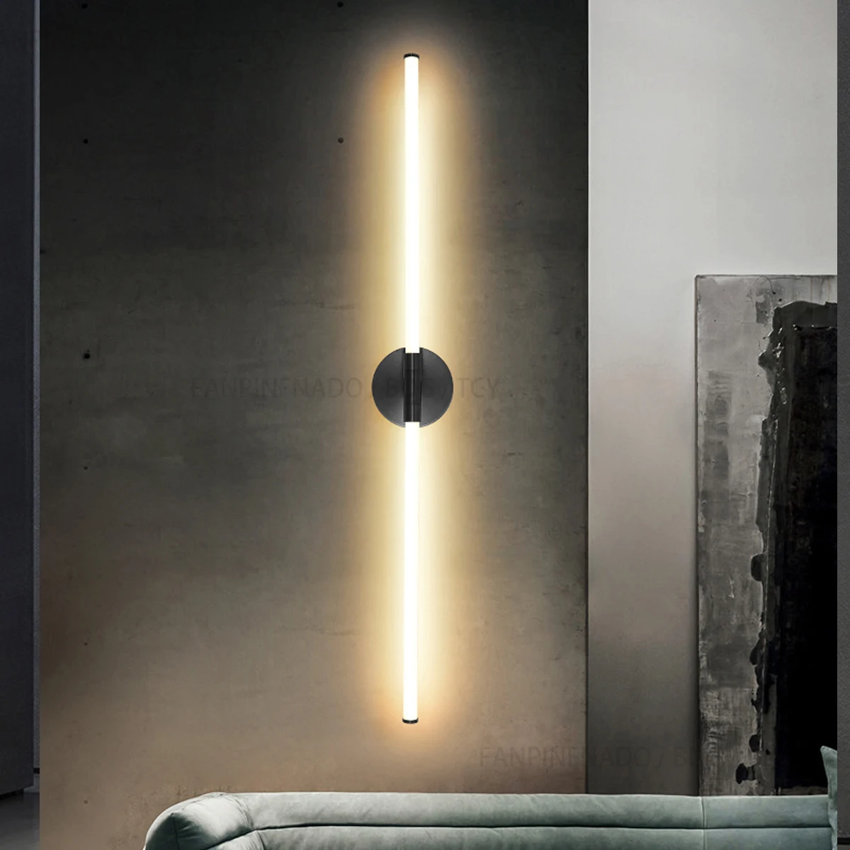 FPFD Black Led long wall lamp living room background wall bedroom bedside wall lamp modern minimalist line lamp