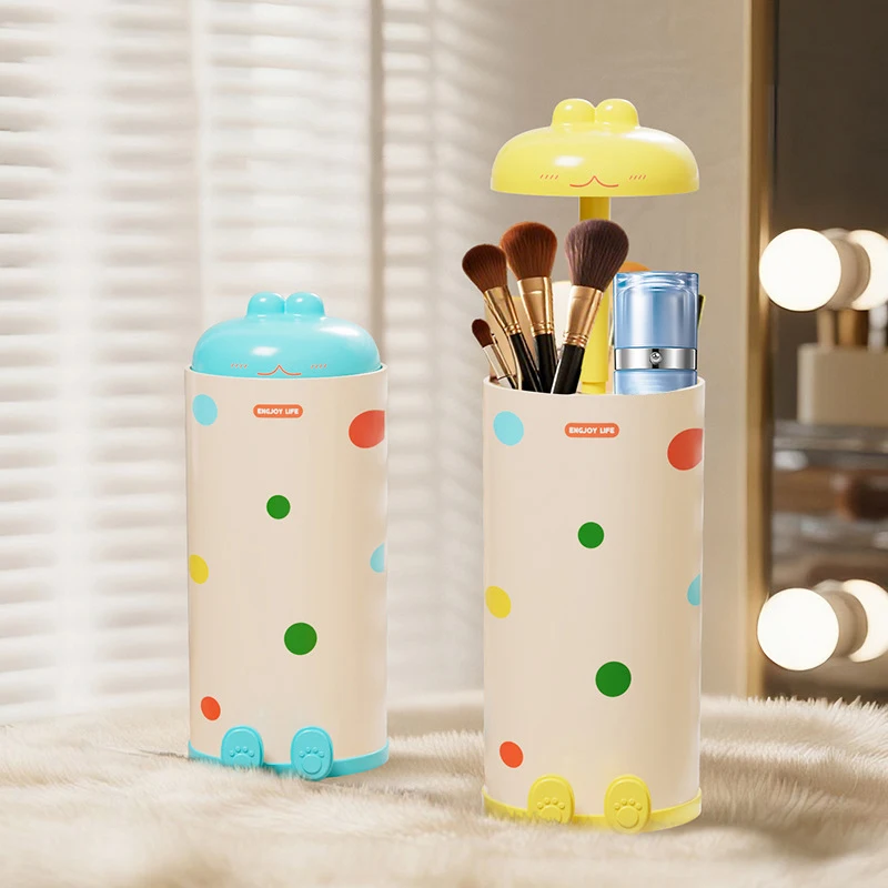 حامل أقلام للمكتب، لمسة واحدة للفتح، حامل فرشاة مكياج منظم مكتب للمدرسة والمنزل والمكتب #3