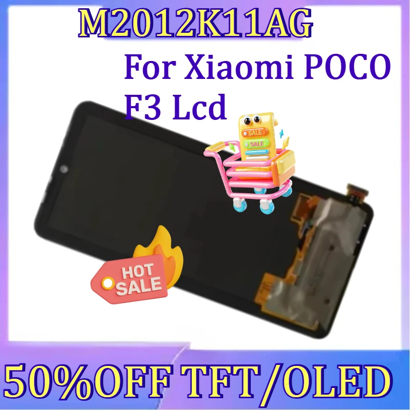 

For Xiaomi POCO F3 Lcd Display Digital Touch Screen with Frame Replacement New TFT/OLED Poco F3 M2012K11AG Display Screen