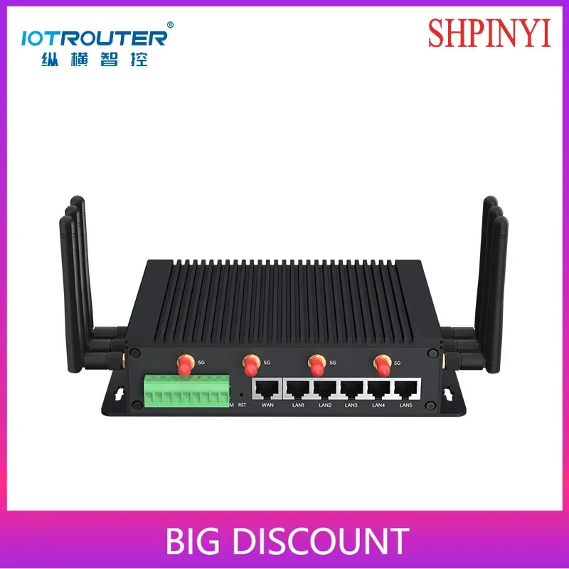 5G Industrial WIFI6 Wireless Router with Sim Card Slot & 10 External Antennas LTE & QoS Features