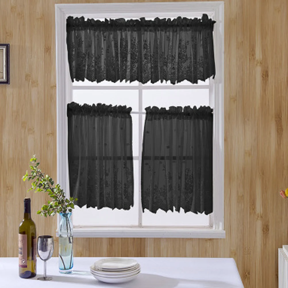 

Lace Curtains Vintage Kitchen Short for Windows Sheer Valance Decorative Half Travel Valances