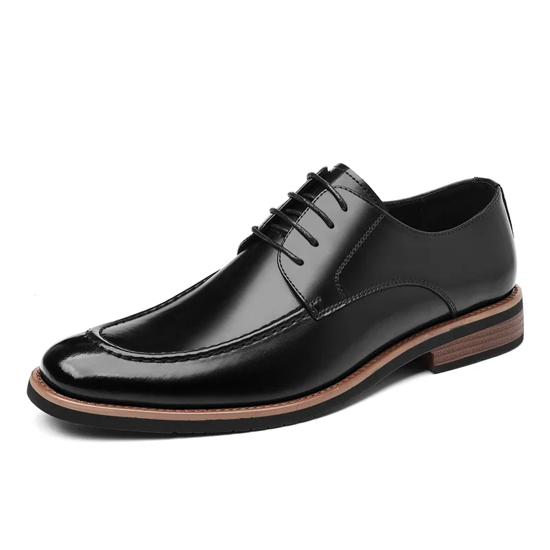 

Classic British Style Mens Leather Dress Shoes Luxury Handmade Quality 2026 Autumn Elegant Black Wedding Social Shoes for Male