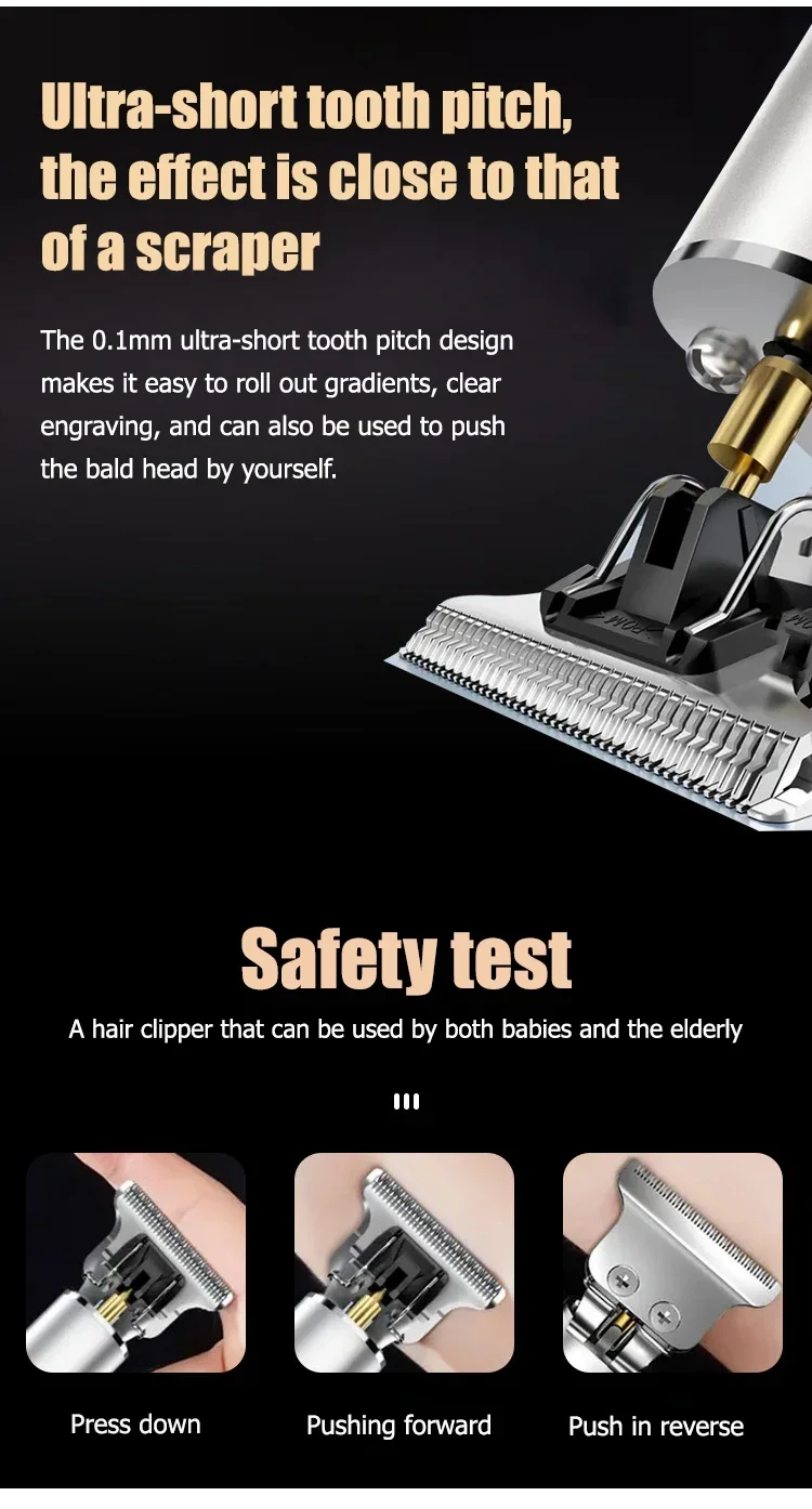 Elektrische Haarschneidemaschine Vintage T9 Clipper Haar wiederaufladbar Mann Rasierer Trimmer für Herren Friseur professioneller Haarschneider – Detail 7