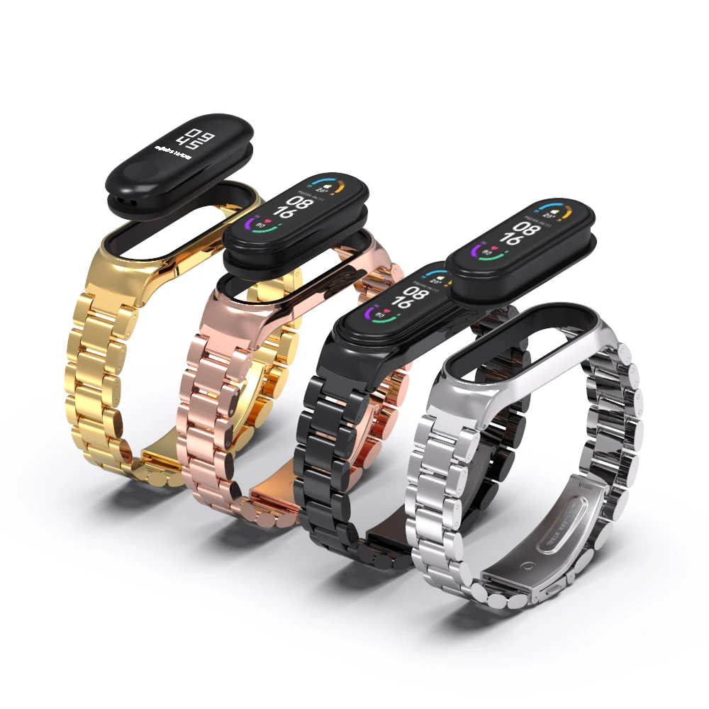 Mi Bnad 7 Strap Metal Wristbands for Xiaomi Mi Band 6 5 4 3 Smart Watch Accessories for Mi Band 6 Bracelet Correa Miband 5 Belt