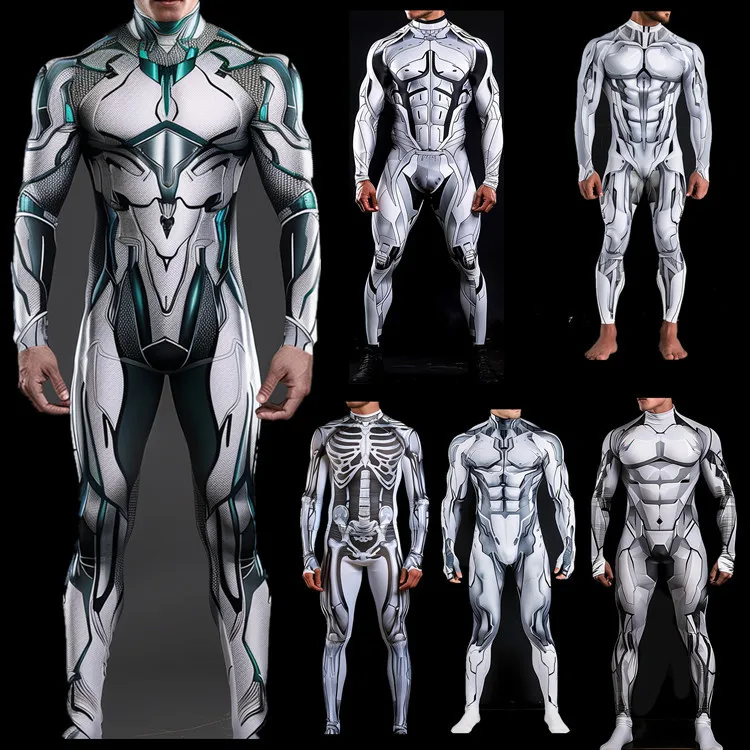 Armor 3D Printed Jumpsuit Bodysuit Cosplay Robot Men's and Women's Performance Costumes Stage Costumes Halloween