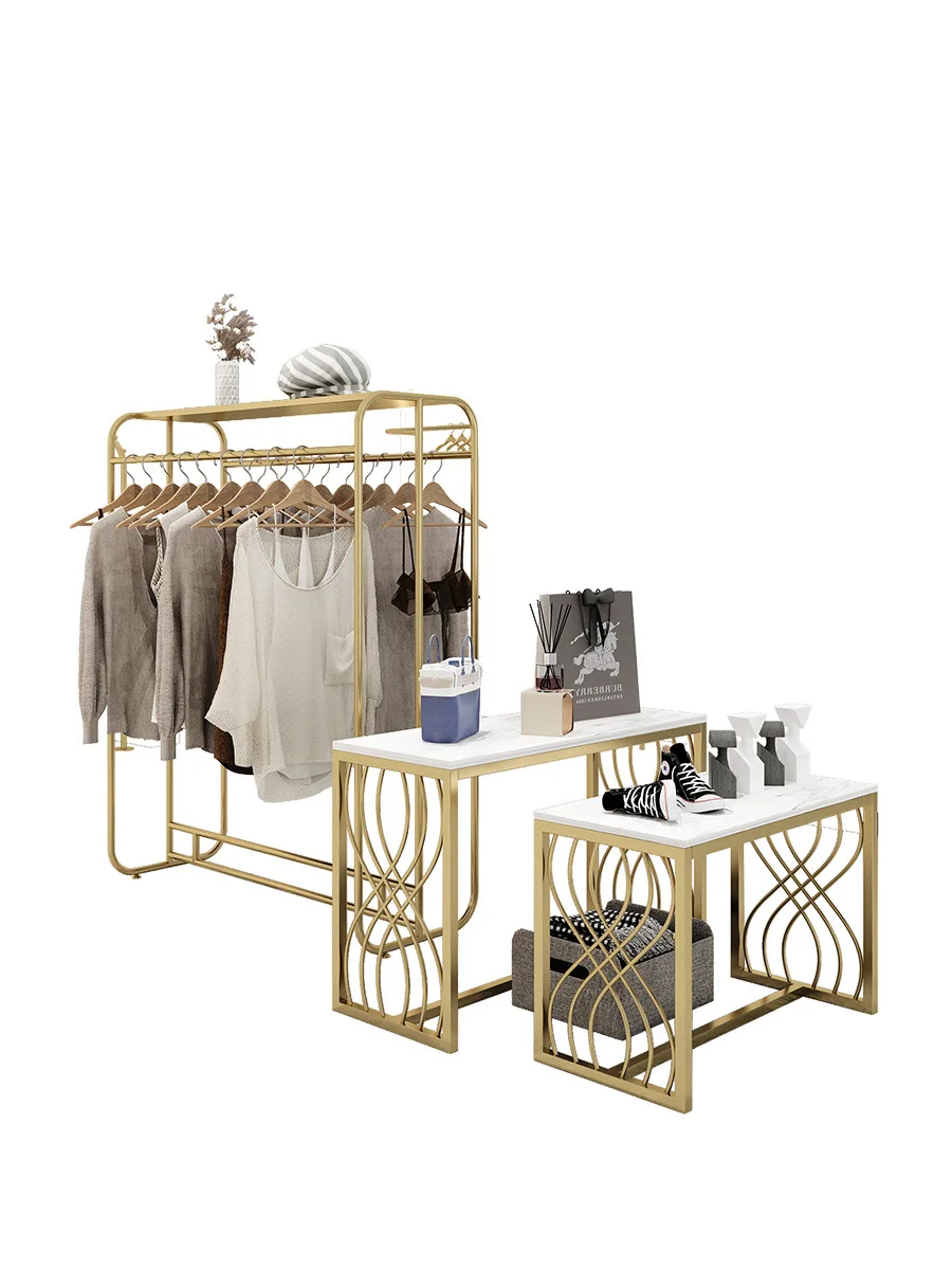 Clothing store: island double row shelf display shelf