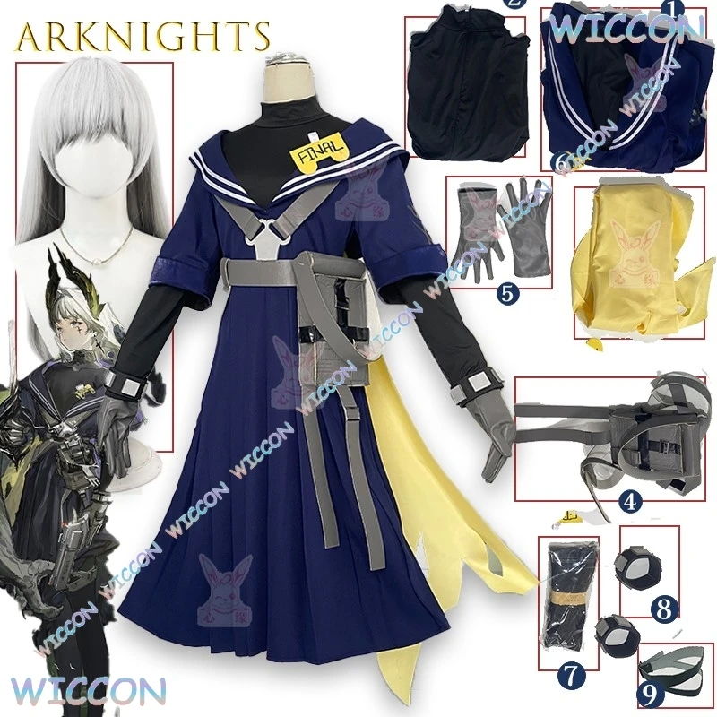 

Arknights Eileen The Highest Judgment Full Cosplay Costume Set With Wig Gloves Boots Anime Game Character Outfit Halloween Party