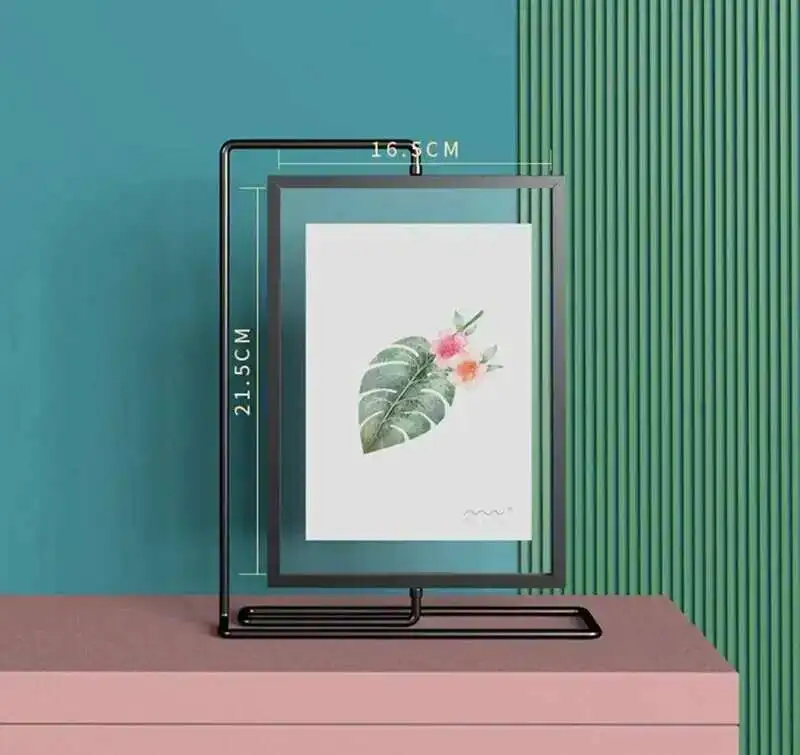 152 x 203 mm, 20,3 cm, drehbarer Menü-Papier-Schilderhalter, Ausstellungsständer, Valentinstag, Hochzeit, Geschenk, Regal, Metall, Foto- und Bilderrahmen – Detail 1