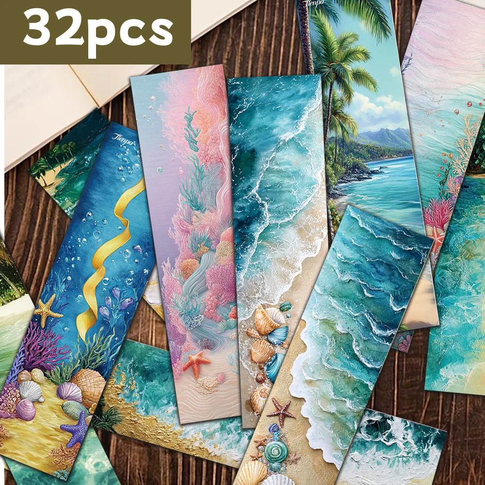 32 Stück, tropisches Ozean-Blumen-Lesezeichen, ein liebevolles Geschenk für Bücherwürmer, Freunde und Lehrer, DIY dekorativer Seitenmarker