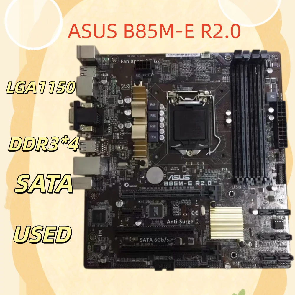 ASUS B85M-E R2.0 DESKTOP COMPUTER MOTHERBOARD,1150 SOCKET,DDR3,M-ATX,B85,HDMI,DP,VGA,DVI