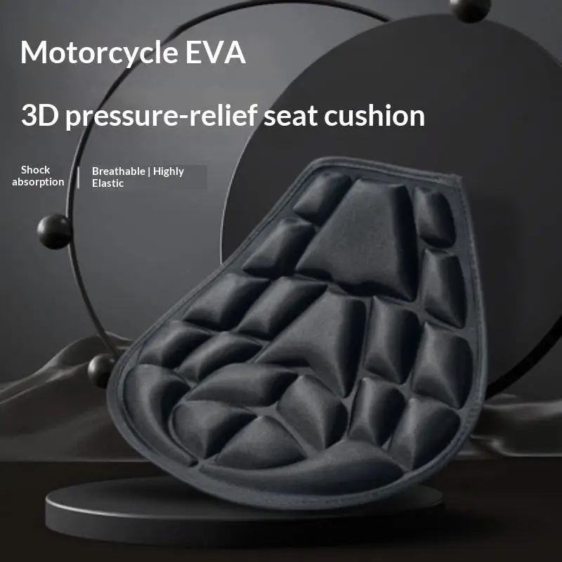 Motorcycle Seat Cushion Shock Absorption Waterproof Sweat Resistant Universal Fit Protector for Scooter Off-road Riders