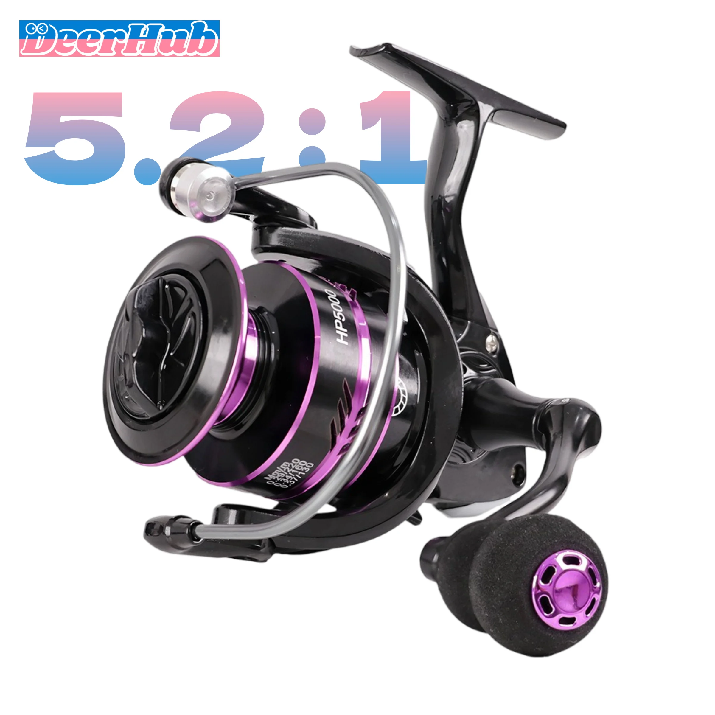 Spinning Reel HP Series Metal Spool Interchangeable Handle for Saltwater Freshwater by DeerHub