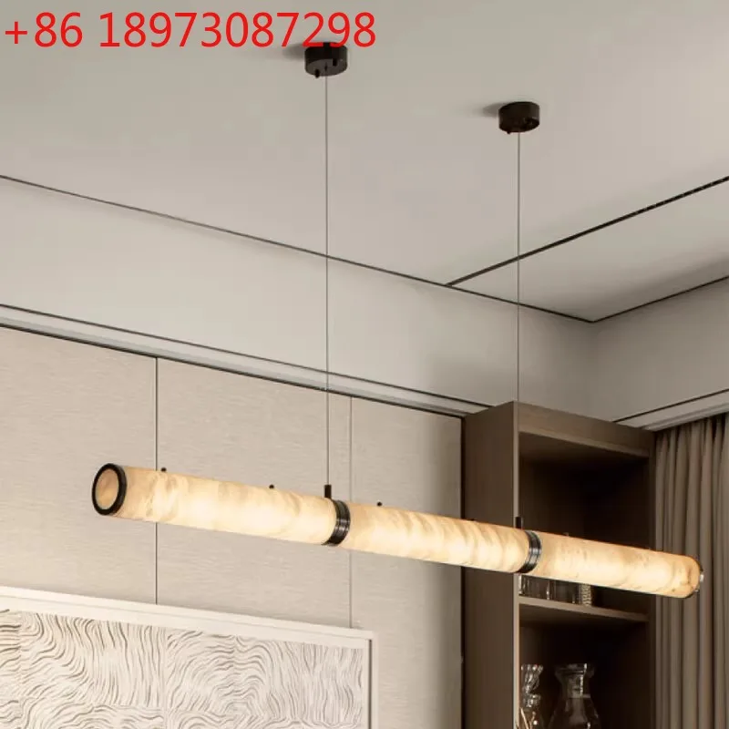 

All copper light luxury restaurant bar chandelier Nordic study tea room simple strip light