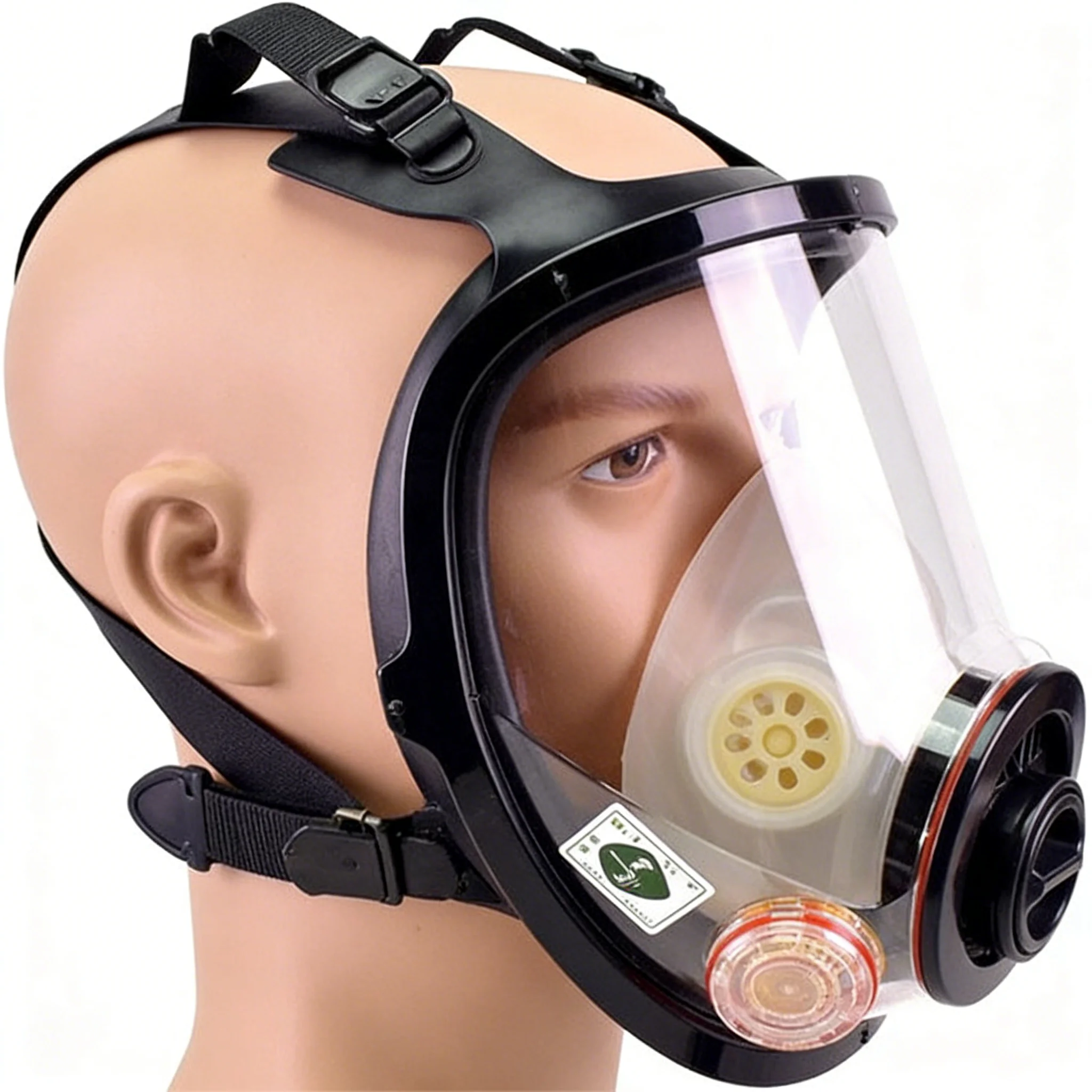 3-Port Full-Face Industrial Respirator System, 4-in-1 Multifunctional Air-Supplied Protective Work Mask, Safety Equipment, 6800