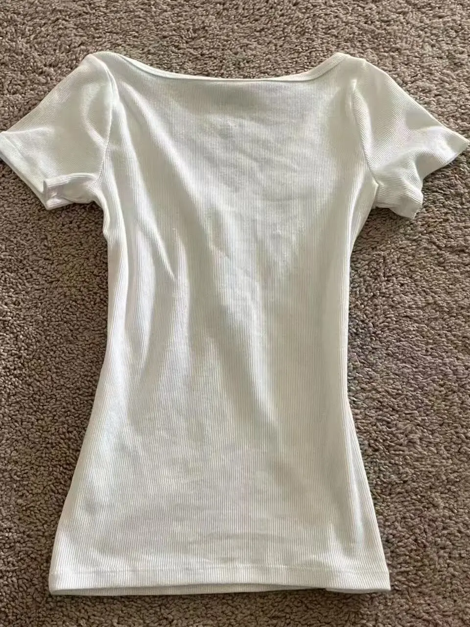 Harajuku Y2k Women's T-shirt Slim white Tee American Street Hottie Shirts Vintage 2000s Femme Crop Tops Chic All Match Tshirts image 2