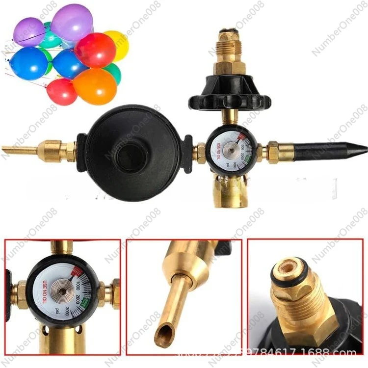 

Outlet Helium Inflation Balloon Pressure Reducing Valve Helium Inflation Tool G5/8,CGA580 All Copper Large Double