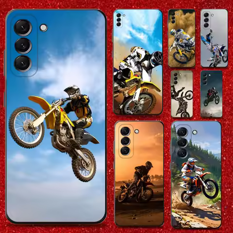 Moto Cross Motorcycle Sports Phone Case For Samsung Galaxy A13,A21s,A22,A31,A32,A52,A53,A71,A80,Soft Black Shell