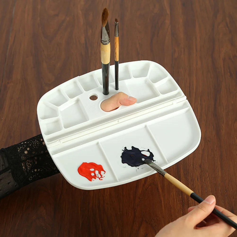 

2pcs Paint Tray Board Plastic Painting Tray For Artists Students Kids Watercolor Mixing Reusable Pp Art Supplies