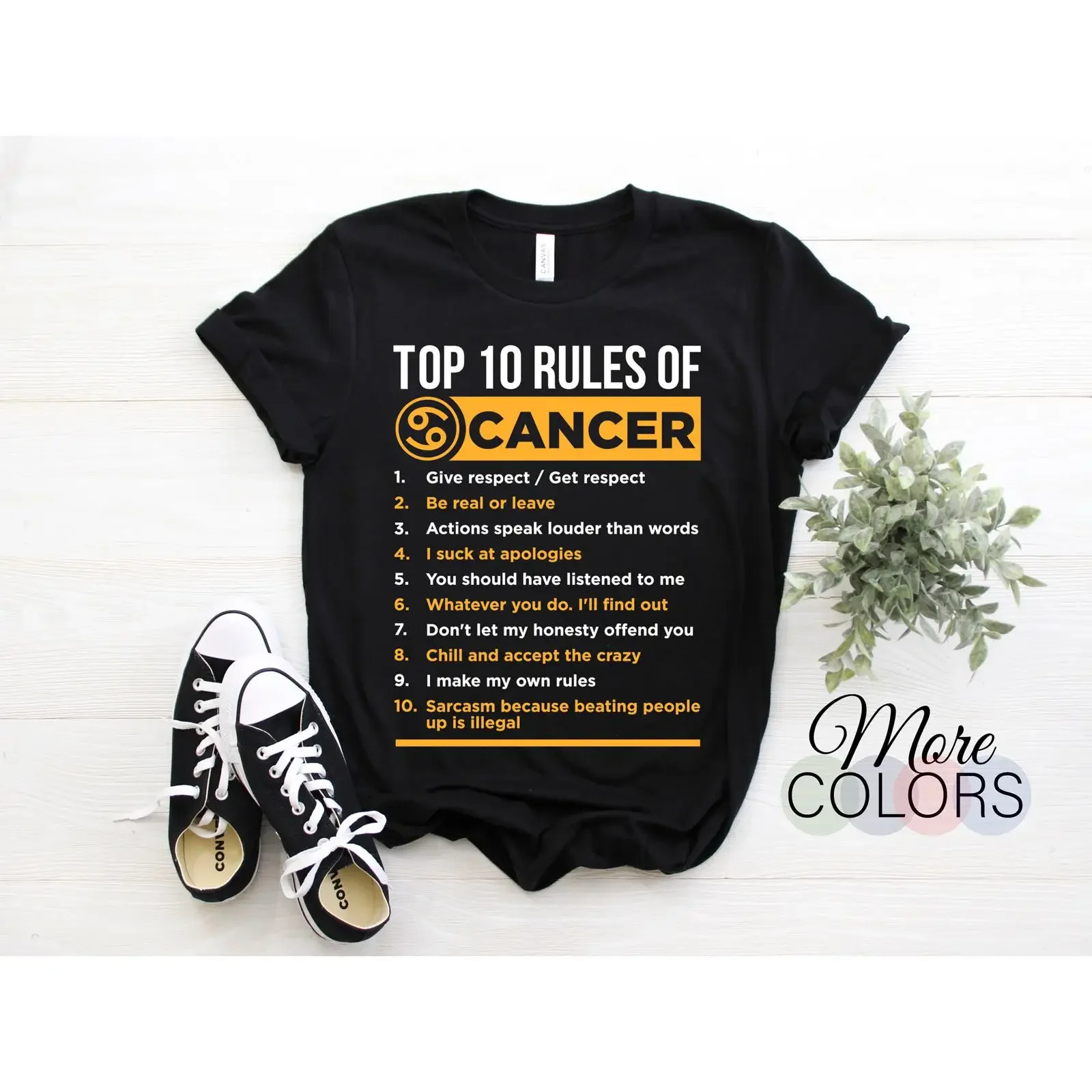 Top 10 Rules of Cancer Zodiac T Shirt Funny Astrology Horoscope Sign Traits Birthday Christmas for June July Born vintage
