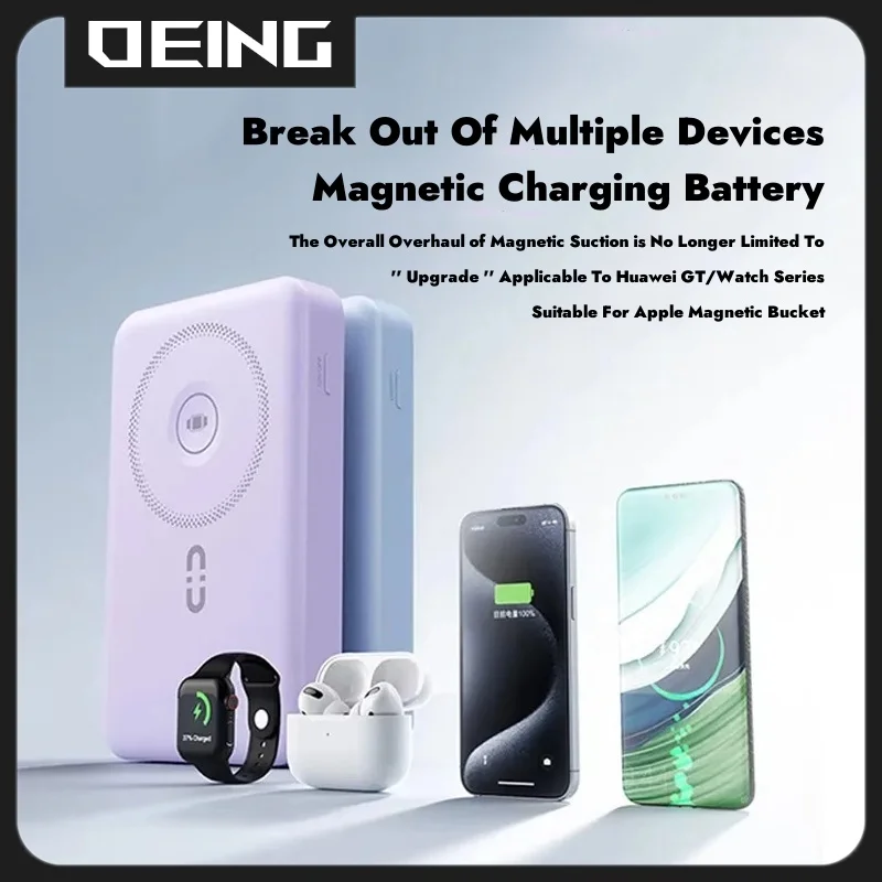 Banco de potencia magnético inalámbrico 20000mAh 15W 22.5W batería externa de carga rápida para Apple Watch AirPods iPhone Samsung Powerbank