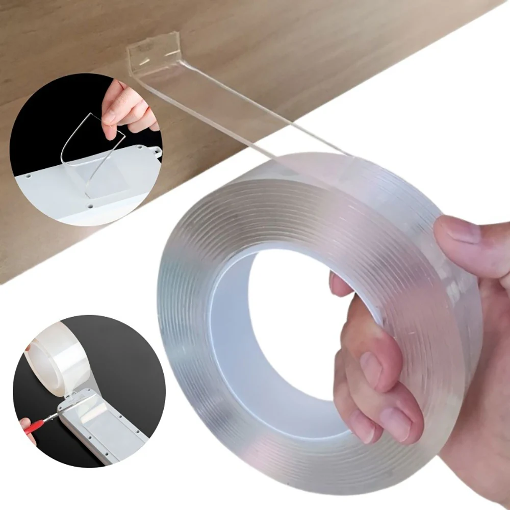 1/3/5M Nano Tape Double Sided Adhesive Tape Extra Strong Waterproof Traceless Reusable Tape Cleanable Home For Kitchen Sink Tap view 2