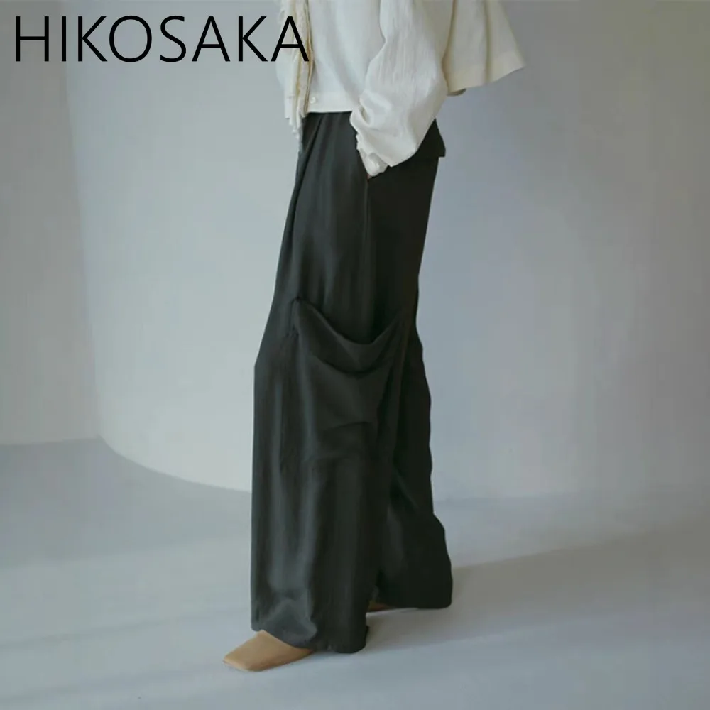 

Fashion Safari Style Pockets Patchwork Wide Leg Pants Vintage Streetwear Solid All-match Casual Trousers 2025 Spring Summer Ropa