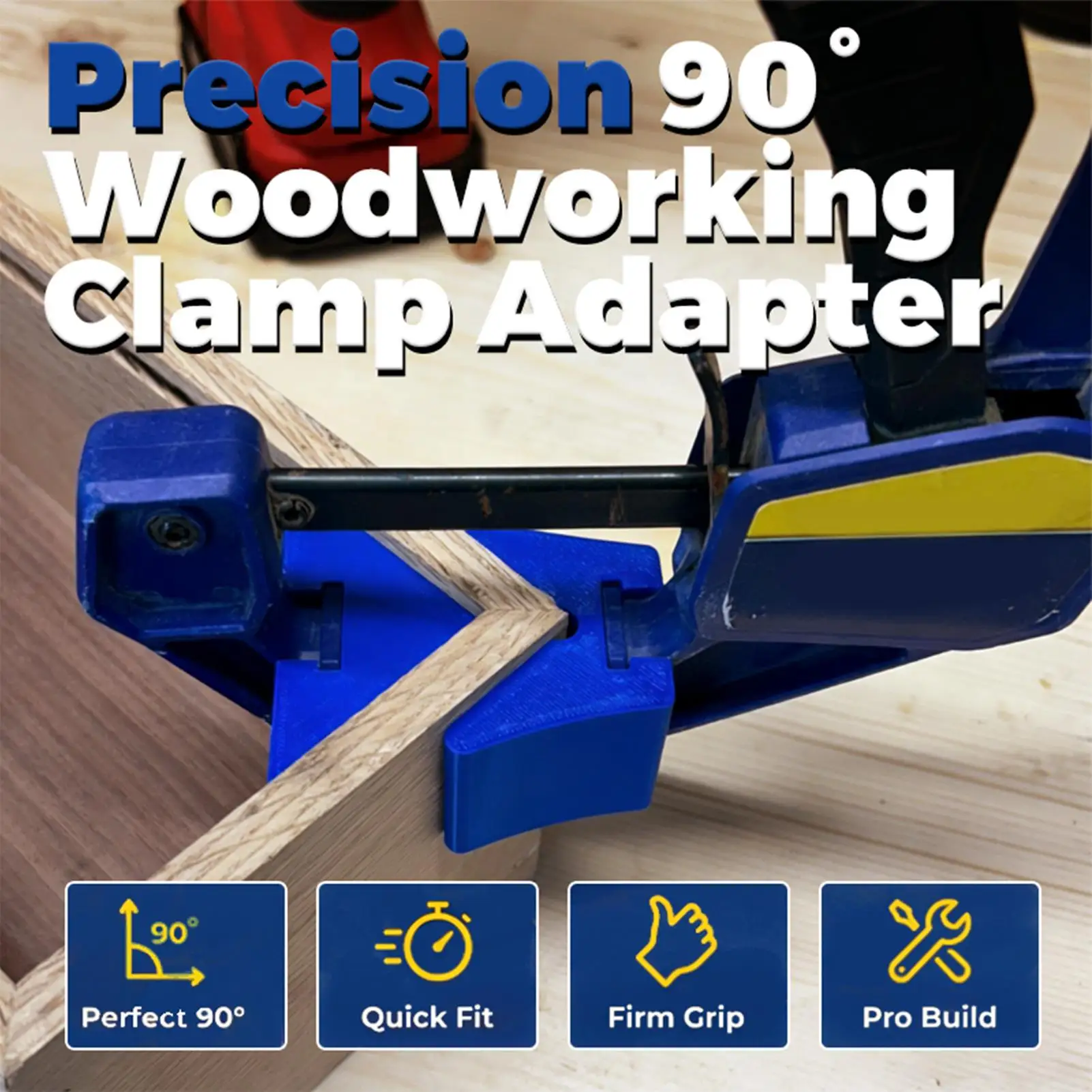 90 Degree Corner Clamp Adapter Quick Release Positioning Gripper Woodworking Corner Clamping Tool for Frame Furniture Assembly