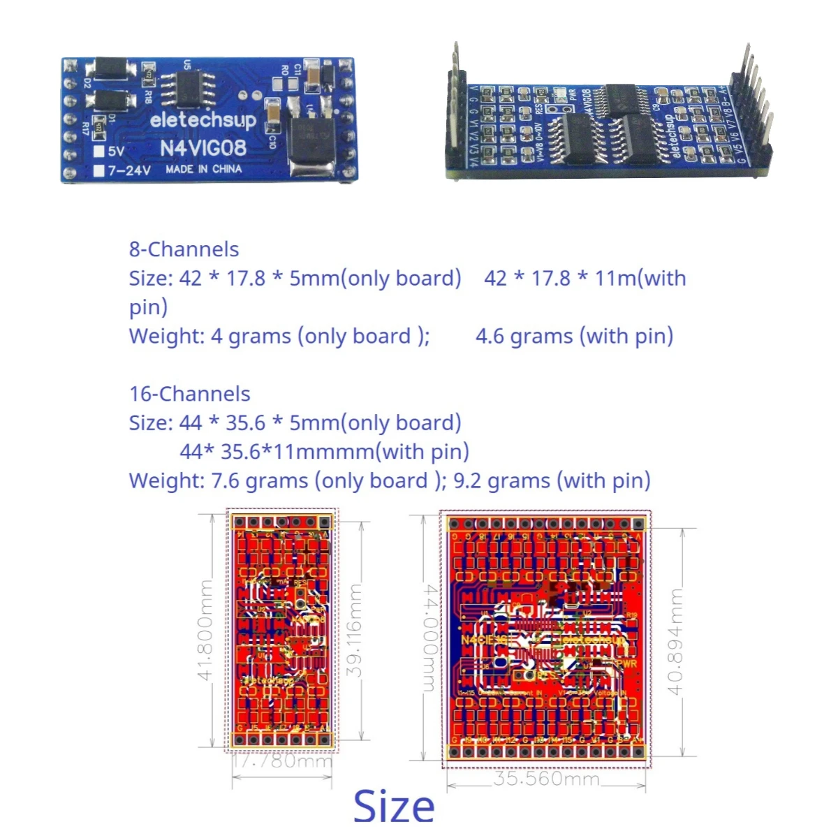 

8AI 0-5V 0-10V 4-20MA 0-20MA Voltage Current Collector ADC RS485 Modbus Rtu Analog Paperless Recorder 2.54MM PinBoard