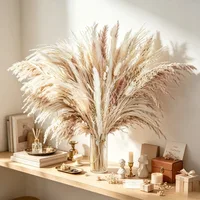 Boho Natural Dried Pampas Grass Bouquet, Bunny Tails Grass Mixed Dried Floral, Vase Filler for Home Table Wedding Decor, Christmas Valentine's Day Party Decoration, Holiday Gift for Girlfriend Mom Women 4