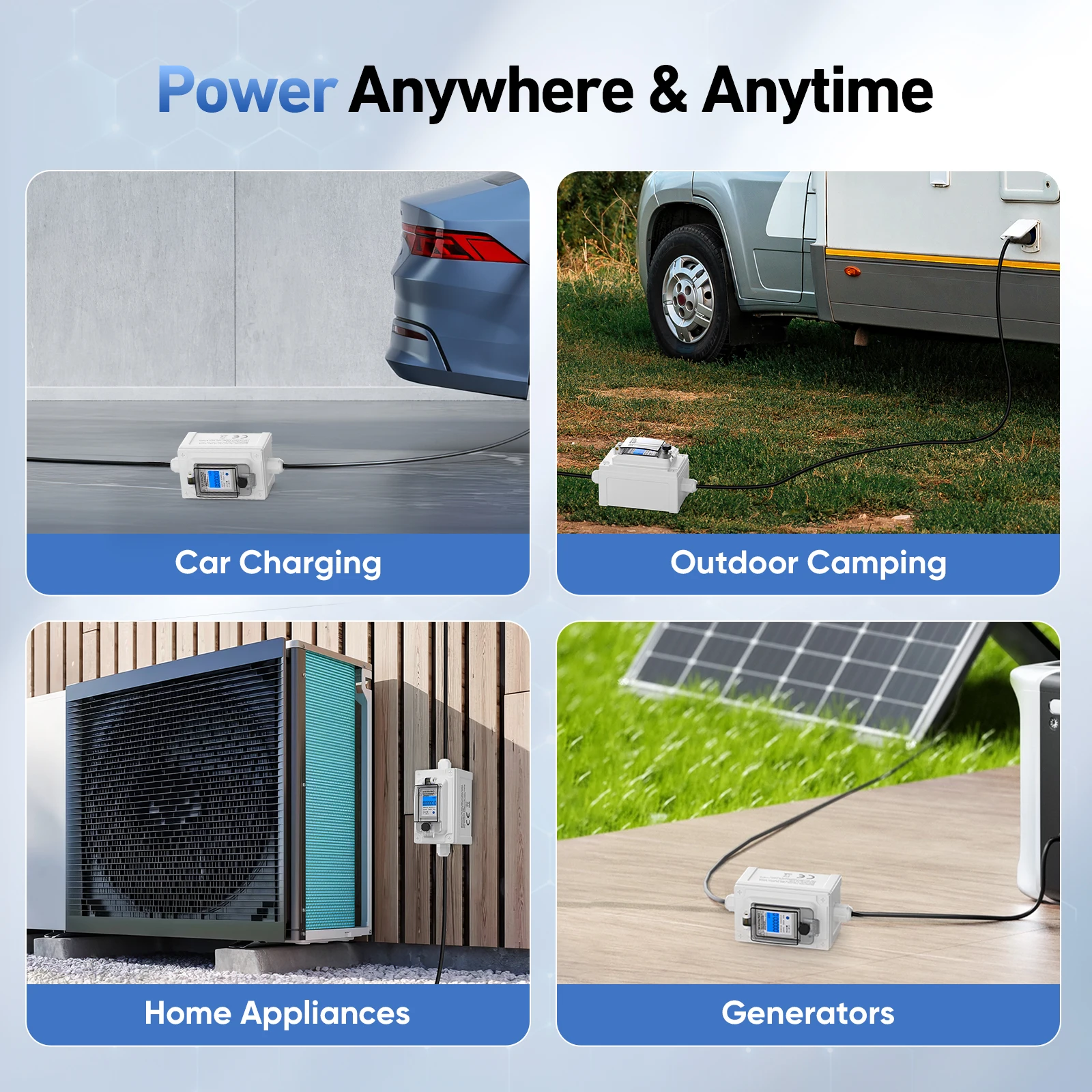 المحمول الرقمية عداد الكهرباء 230 فولت 60A المحمول متر CEE في الهواء الطلق كيلوواط ساعة متر IP67 مقاوم للماء المكونات الصناعية LED السلطة متر