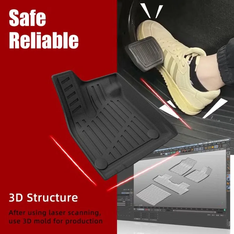 Floor Mat for Audi Q5 E-Tron 2023 5 Seat TPE Floor Mats All-Weather Waterproof Car Mats Easy Clean Accessory view 3
