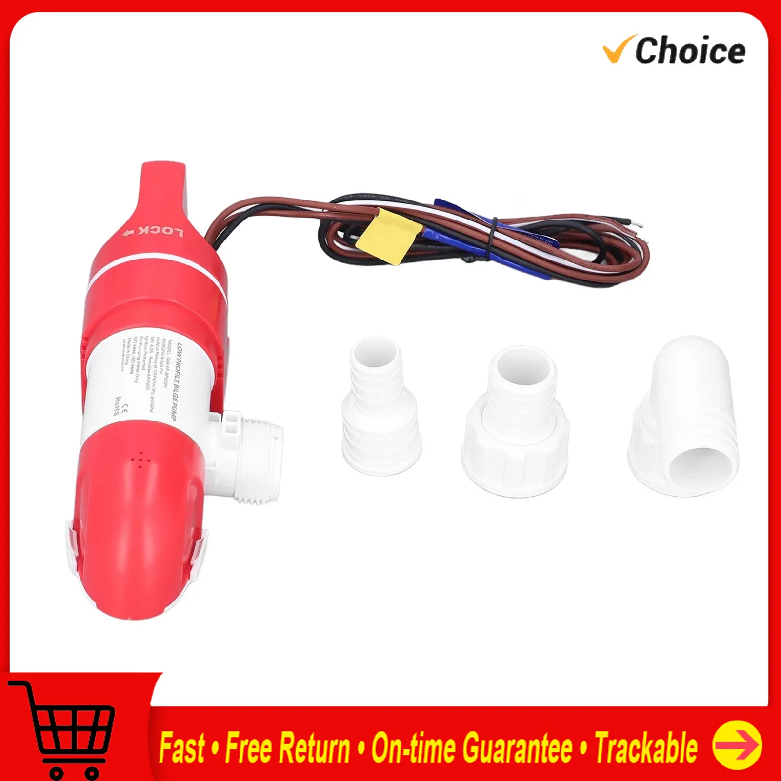 

Water Bilge Pump Low Bilge Pump 1100GPH/4160LPH Electric Automatic Stainless Steel DC12V 360° Rotation for Boats