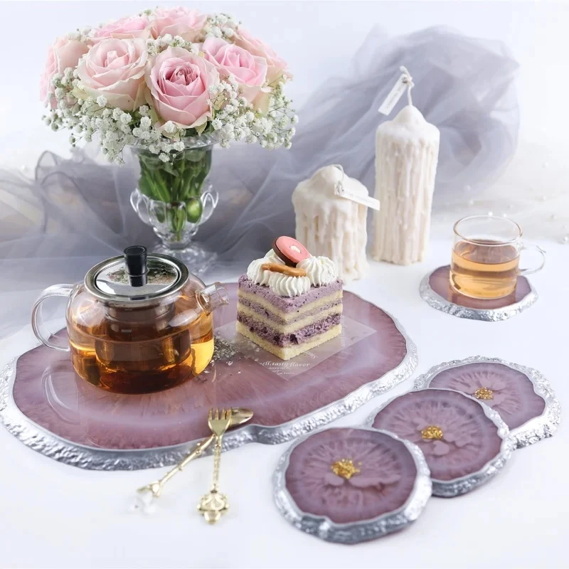 DIY Crystal Epoxy Resin Mold Irregular Tray Cup Mat Coaster Silicone Mold Fruit Plate Tea Cup Tray Epoxy Resin Gypsum Mould