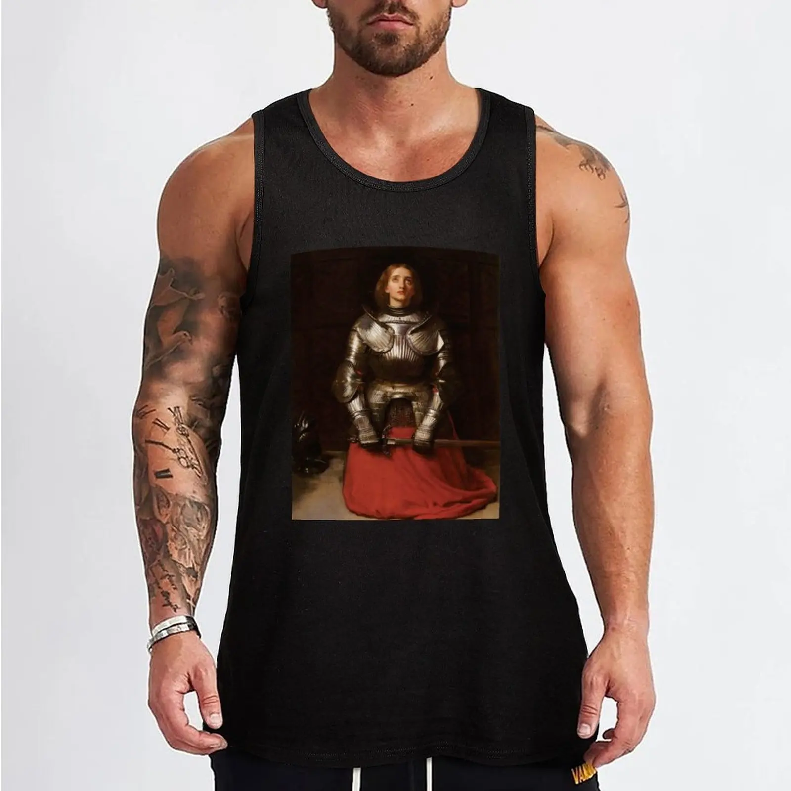 Saint Joan of Arc by John Everett Millais Tank Top summer fitness clothing for men