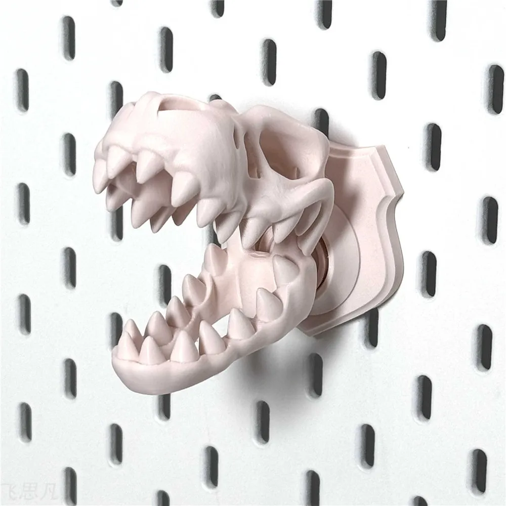 3D Printing Creative Dinosaur Head Hook Key Hanger Wall for Ikea Hole Board