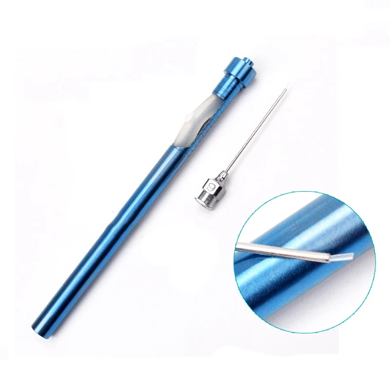 Titanium Alloy Eye Flute Needle Straight Type With Silicone Tube 20G23G Rinsing Needle