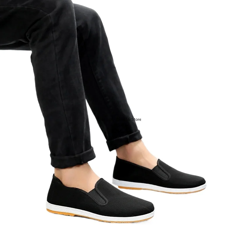 أحذية تاي تشي السوداء فنون الدفاع عن النفس أحذية الكونغ فو الصينية التقليدية القماش أحذية الووشو الرياضية اللياقة البدنية التدريب حذاء رياضة