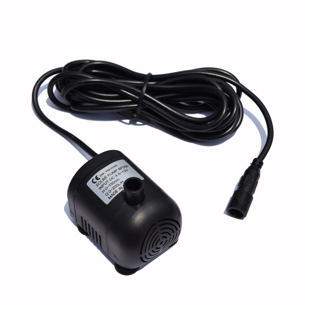 

1.8W 170L/H Solar Water Pump Mini Water Pump Dc For Fountain Pool Aquarium Fish Tank Wall Plug Install Black