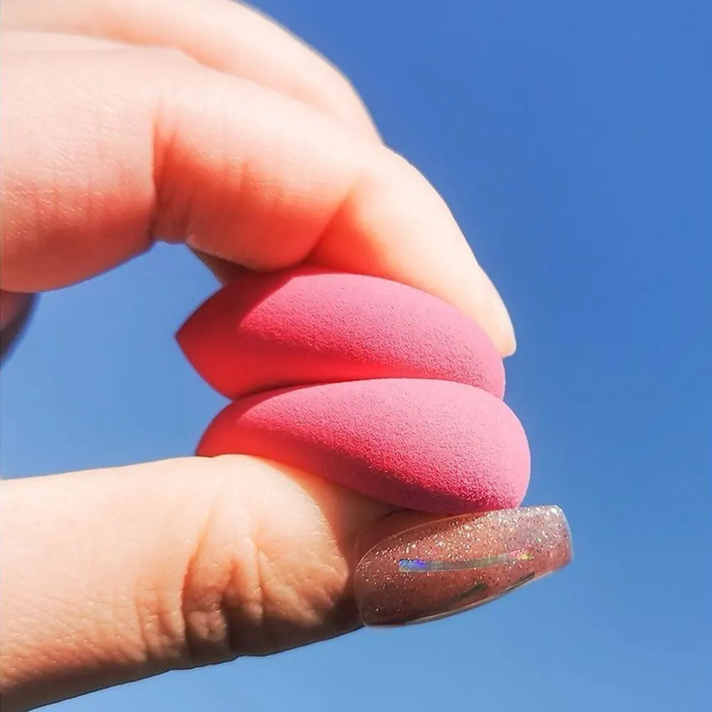 5/15 szt. Mini Gąbki do Makijażu, Dwu-funkcyjne Gąbki do Makijażu na Mokro i Sucho, Różowe Skośne Gąbki do Pudru w Kształcie Kropli, Narzędzia do Makijażu